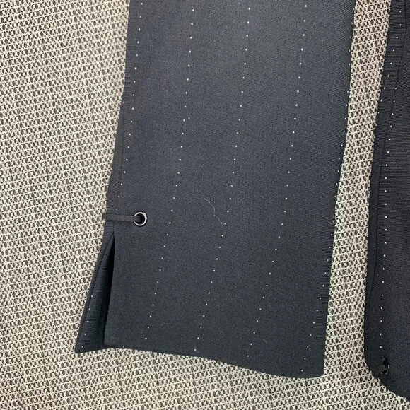 Chesca Womens Black Pinstripe Blazer W/ Lace-Up Detail Size 16 Single-Breasted - Picture 7 of 10